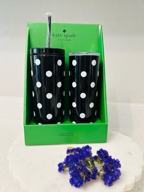 🆕♠️ Kate Spade New York Polka Dot Tumbler Set NWT